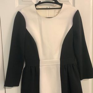 Super flattering black and white Kate Spade dress